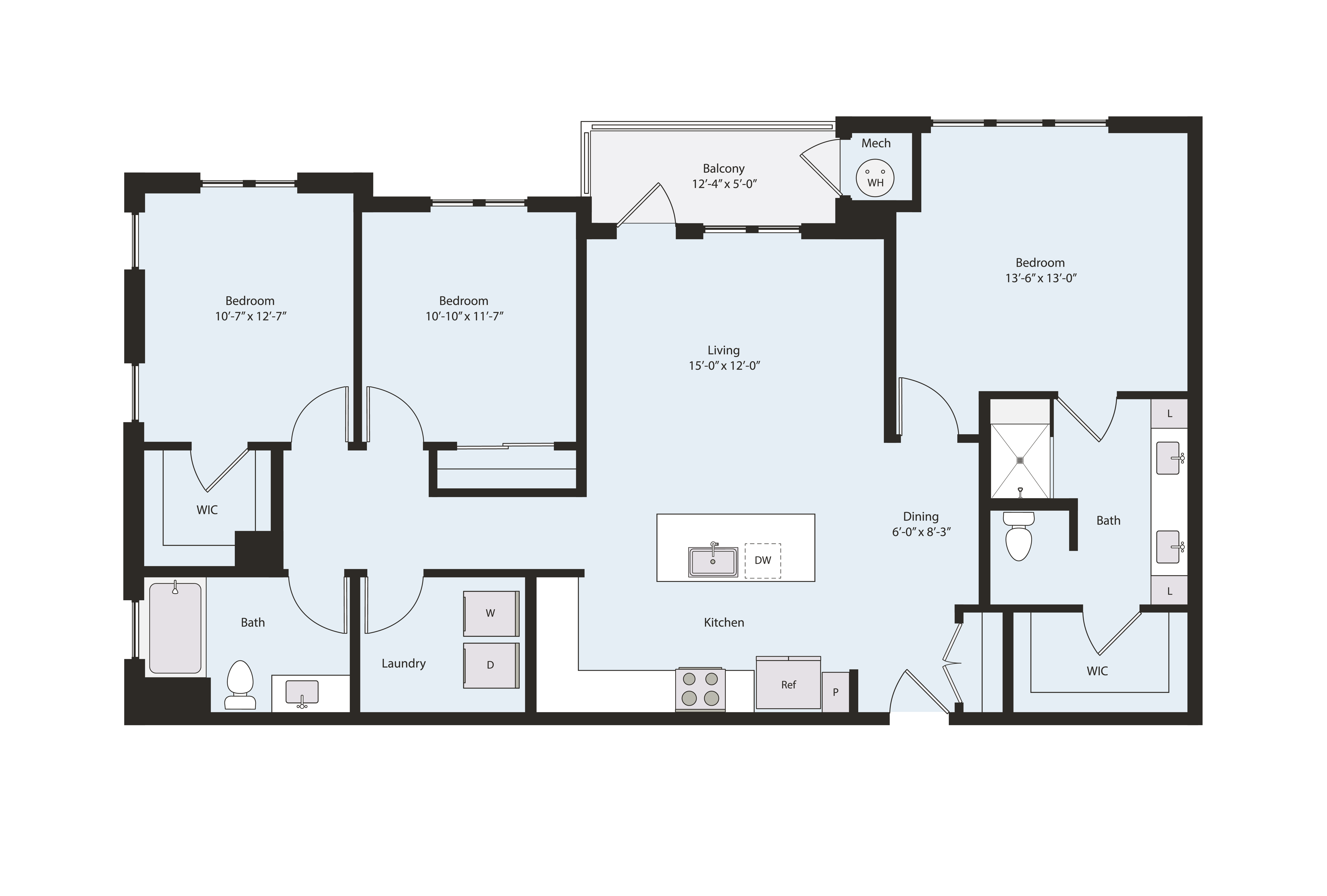 Floor plan layout diagram for C1-1